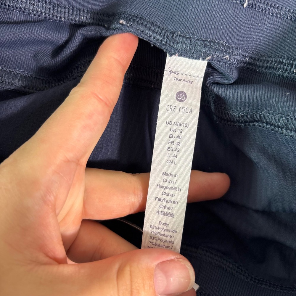 CRZ YOGA Womens Studio Joggers Navy Blue Ruched Front Athletic Pants Size Medium - Picture 4 of 4